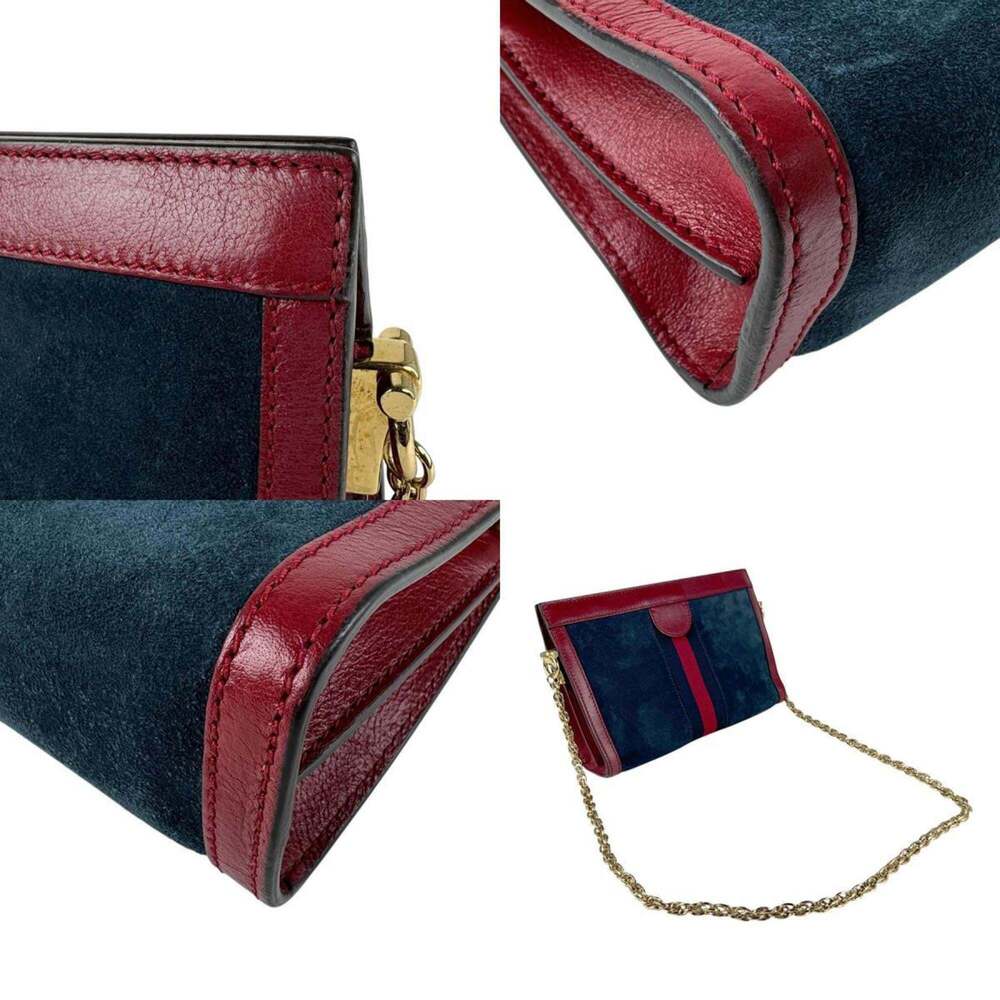GUCCI Authentic Blue Leather Shoulder Bag - Picture 4 of 5